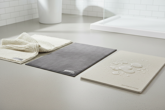 Tapis de bain sur mesure : coton, microfibre ou diatomite ?