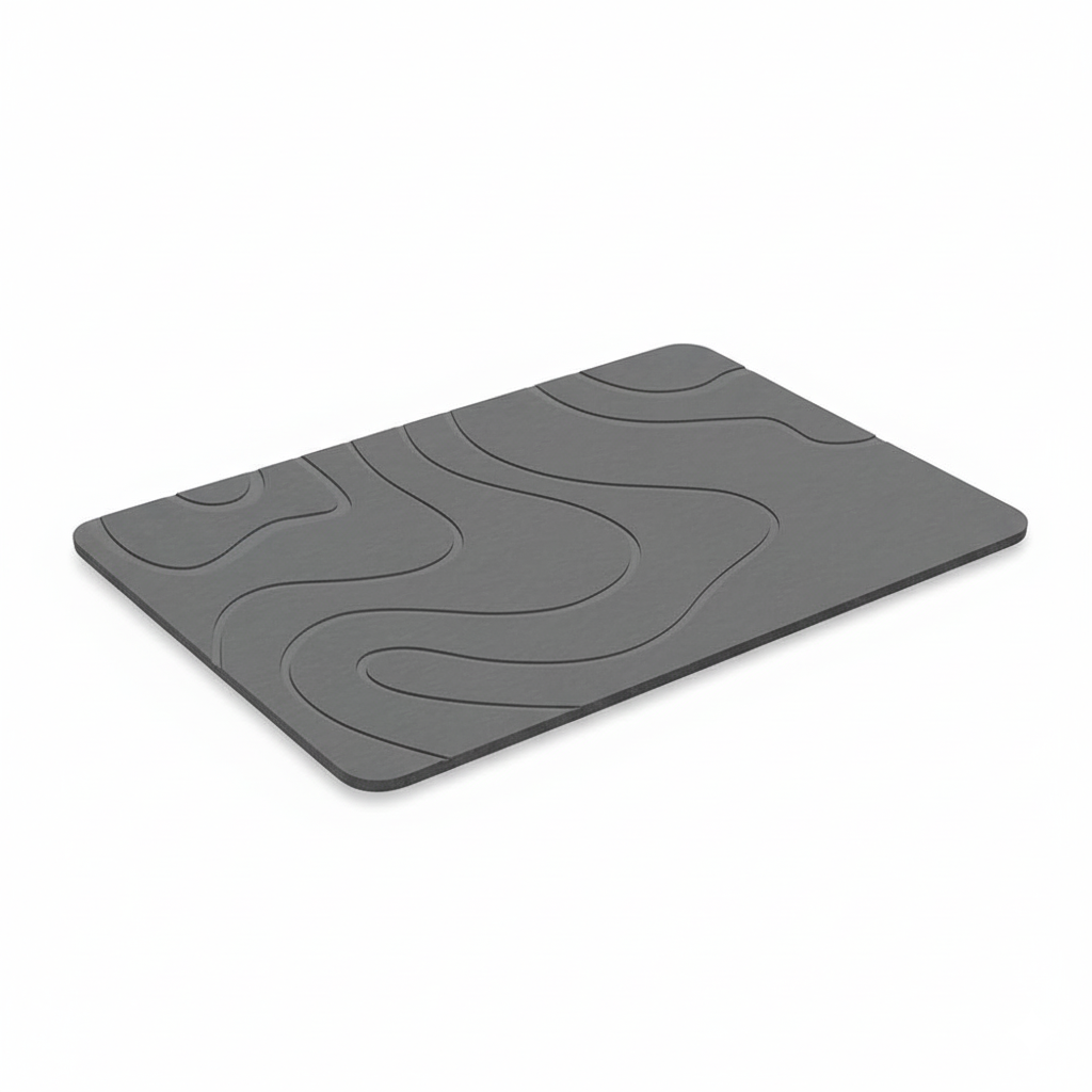 Tapis Diatomite Gris Pour Animaux – Gris / 30x40cm, Gris / 35x45cm, Gris / 40x60cm, vue produit sur fond blanc