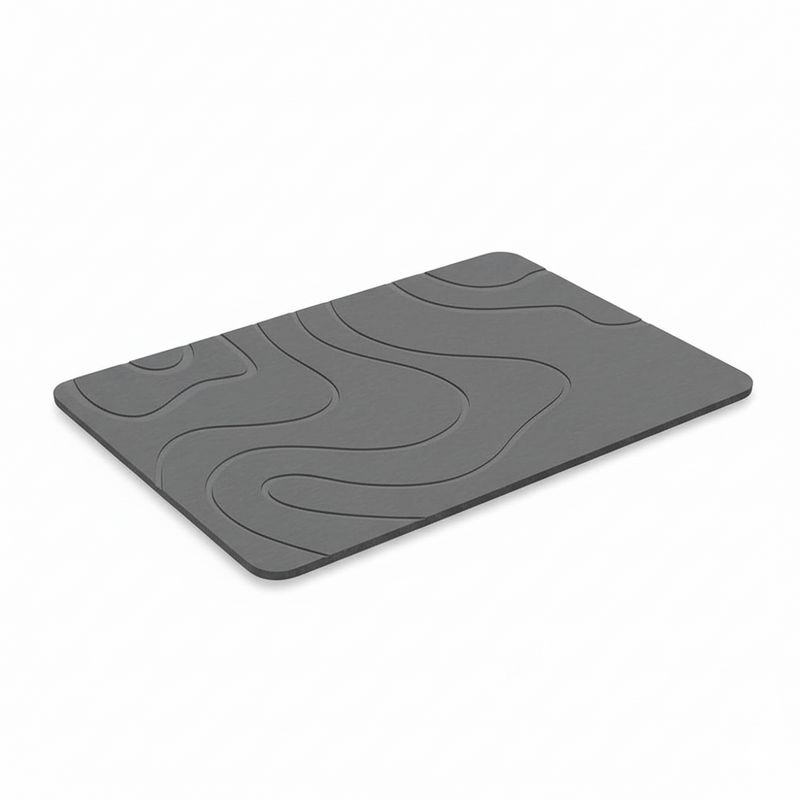 Tapis Diatomite Gris Pour Animaux – Gris / 30x40cm, Gris / 35x45cm, Gris / 40x60cm, vue produit sur fond blanc
