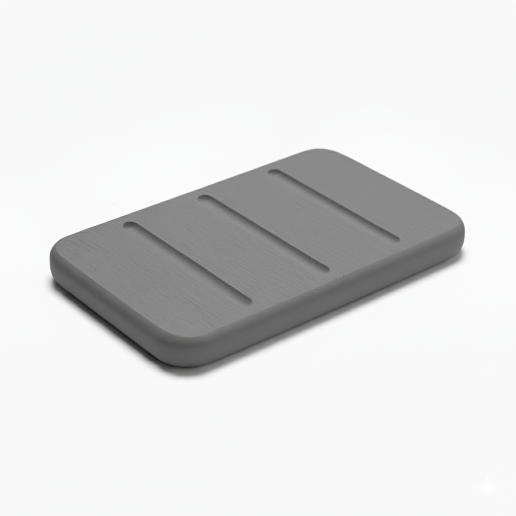 Porte Savon Design – Gris, vue produit sur fond blanc