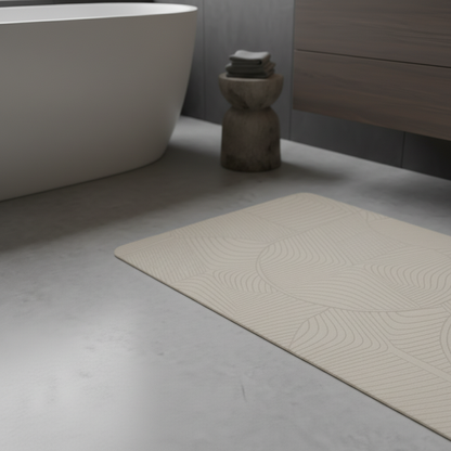 Tapis de bain en diatomite blanc - détail surface antidérapante