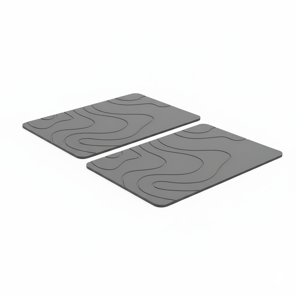 Lot De 2 Tapis Diatomite Pour Animaux – Gris / 30x40cm, Gris / 35x45cm, Gris / 40x60cm, vue produit sur fond blanc
