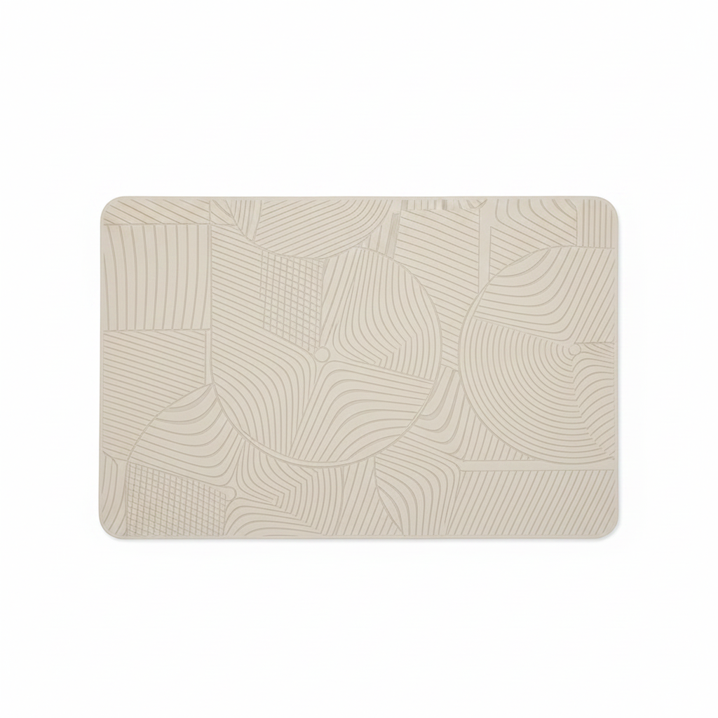 Tapis Diatomite Blanc – Blanc, vue produit sur fond blanc