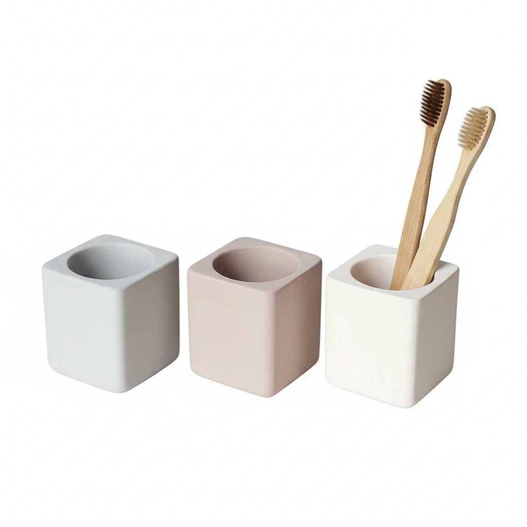 Lot De 3 Porte Brosse À Dents Diatomite, vue produit sur fond blanc
