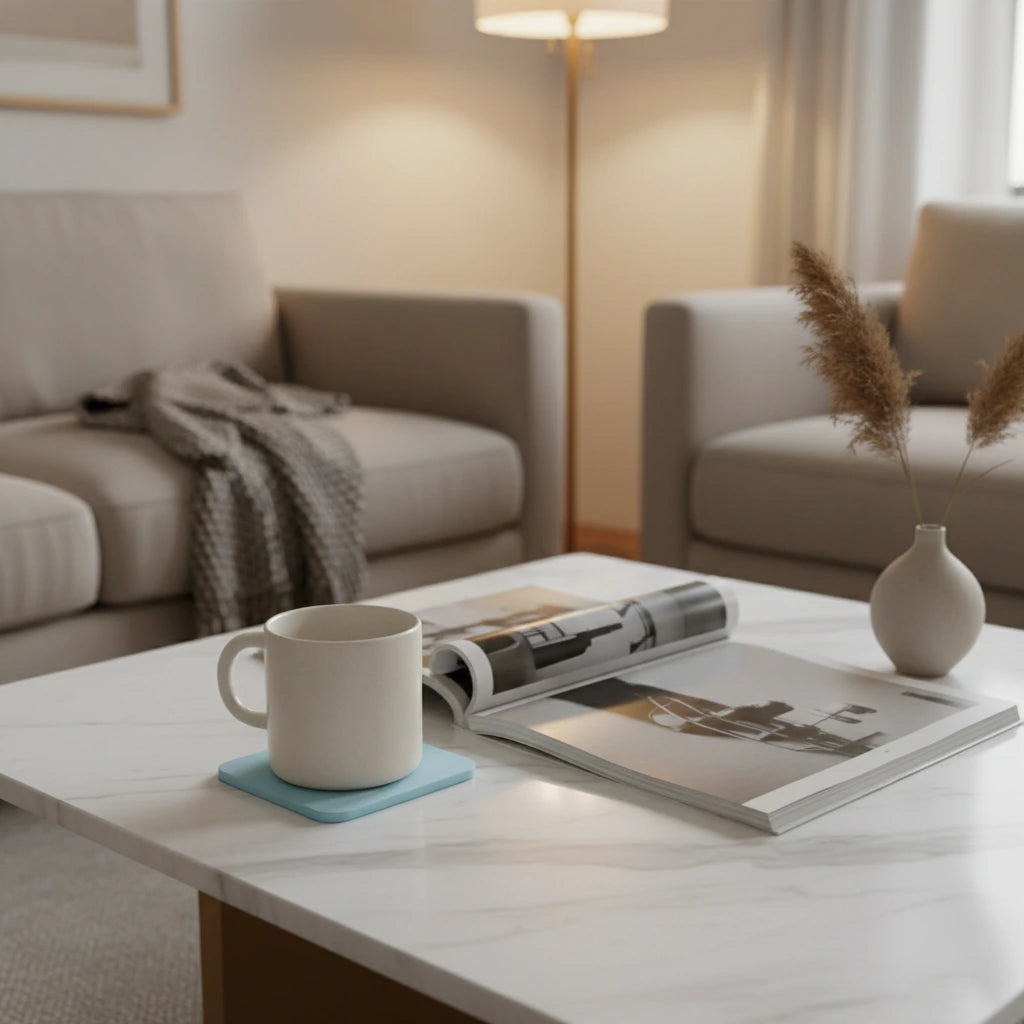 Dessous De Verre En Diatomite Bleue 4