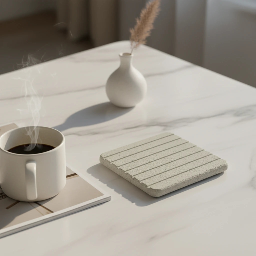 Dessous De Verre En Diatomite Grise 2