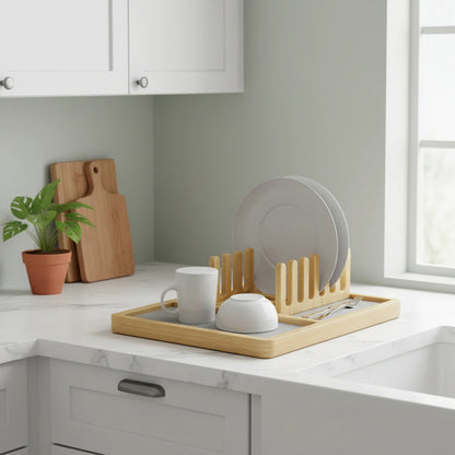 Égouttoir Vaisselle En Bambou Et Diatomite 2