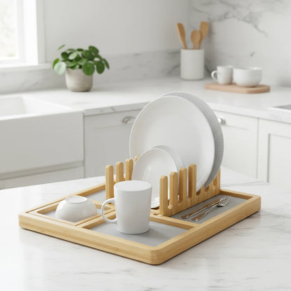 Égouttoir Vaisselle En Bambou Et Diatomite 3