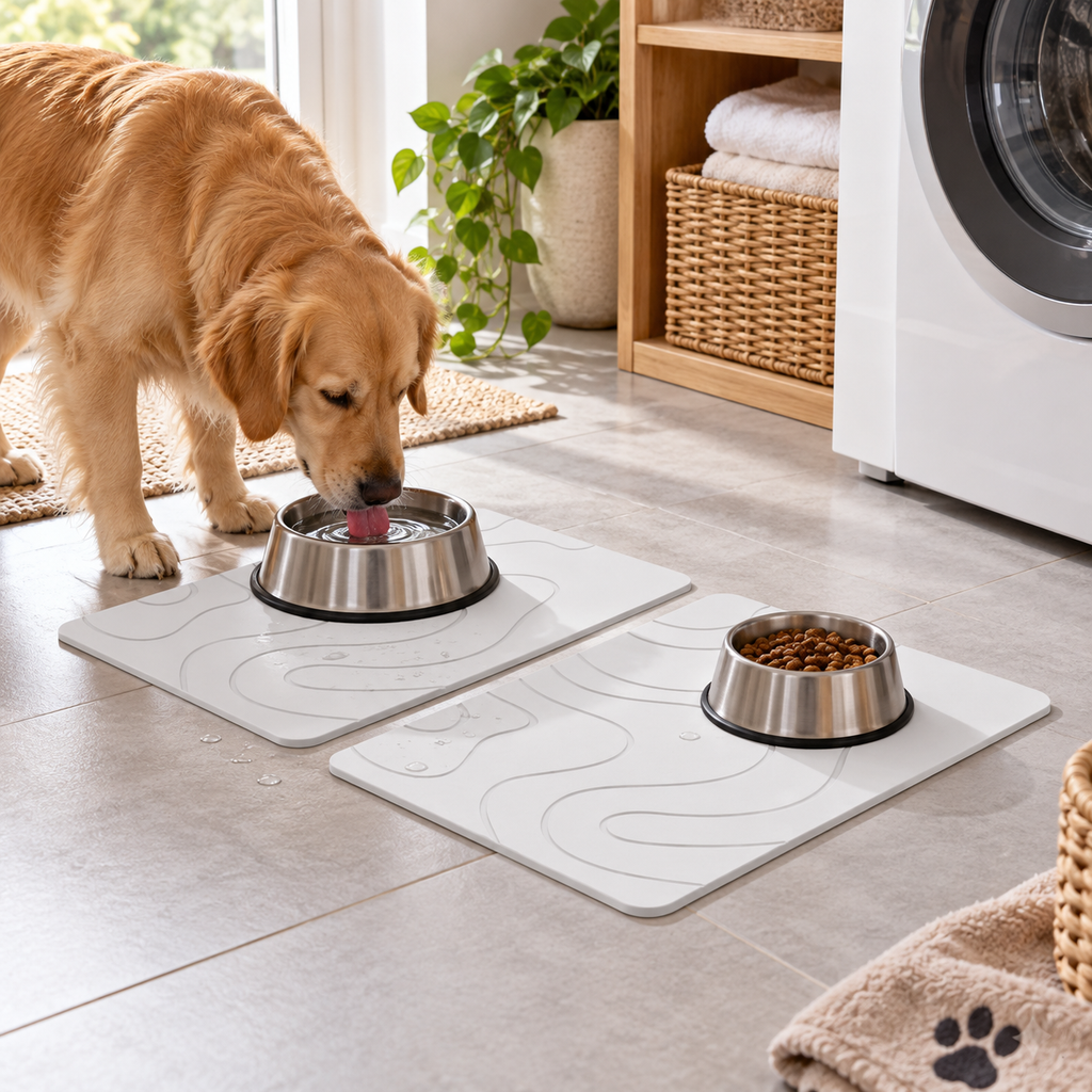 Lot De 2 Tapis Diatomite Pour Animaux – Blanc / 30x40cm, Blanc / 35x45cm, Blanc / 40x60cm dans un espace contemporain pour…