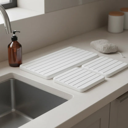 Lot de 3 Plateaux d'Évier en Diatomite 4