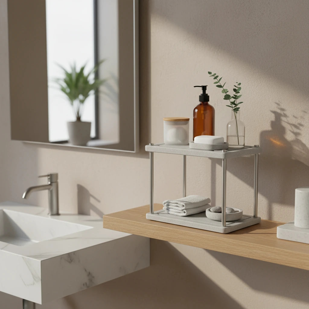 Organisateur De Salle De Bain Diatomite Gris 4