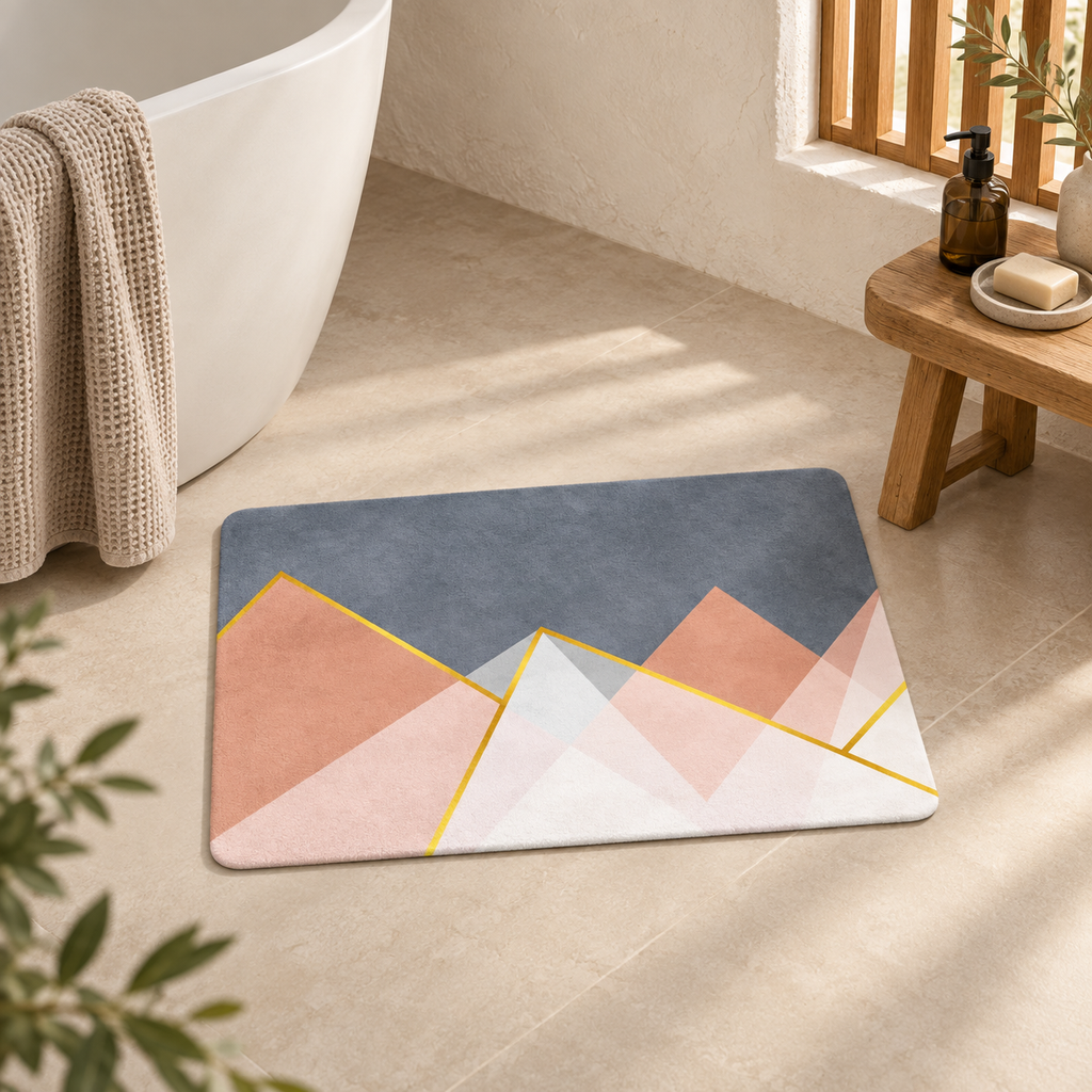 Tapis De Bain 50x70 – Terra Rosée dans une ambiance spa