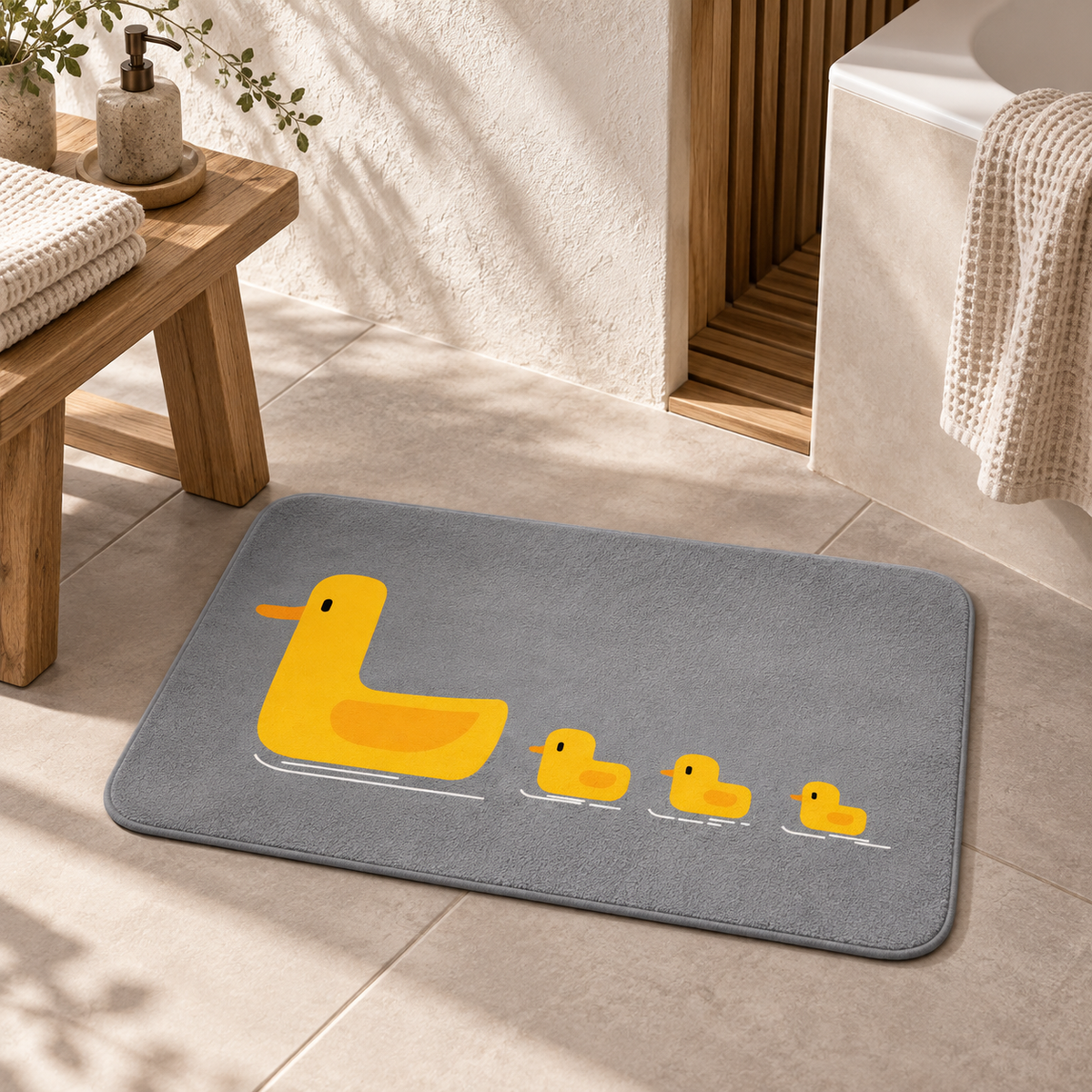 Tapis De Bain Canard – Gris Nuage / 40x60cm, Gris Nuage / 50x80cm dans une ambiance spa