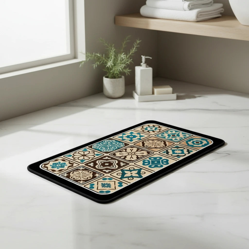 Tapis De Bain Carreaux De Ciment 2
