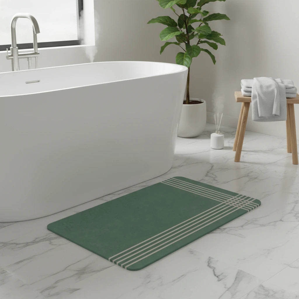 Tapis De Bain Vert Foncé 2